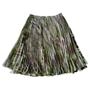 skirt Adolfo Dominguez Pleated sun green and taupe print Size 36