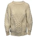 Alexander McQueen Cable Knit Sweater in Cream Wool - Alexander Mcqueen