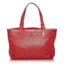 Gucci Red Diamante Craft Leather Tote Bag