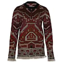 Tory Burch Tapestry Jacquard Sweater in Brown Print Wool