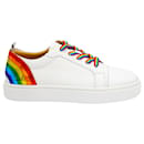 Christian Louboutin Arkenspeed Rainbow Trainers in White Leather