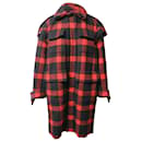 Burberry Plaid Winter Coat in Red Wool