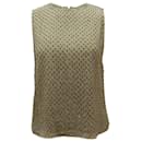 Alice + Olivia Crew Neck Blouse in Olive Green Silk