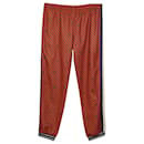 Pantaloni della tuta Gucci a righe diagonali in poliestere rosso