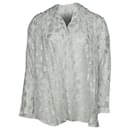 Iris & Ink Embroidered Button Down Shirt in White Viscose