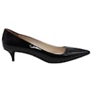 Prada Pointed Toe Pumps in Black Patent Leather