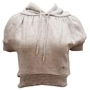 Dsquared² Top Cropped Hoodie Top with Embellishment in Grey Cotton - Dsquared2