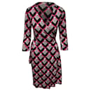 Diane Von Furstenberg Geometric Wrap Dress in Multicolor Silk