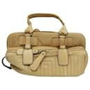 Chloé Large Quilted Compartment Bag in Beige Leather