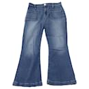 Frame Le Bardot Flared Jeans in Blue Cotton Denim - Frame Denim