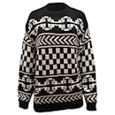 Alanui Aztec Print Sweater in Black Wool