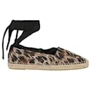 Zapatos planos alpargatas con estampado de leopardo de Saint Laurent