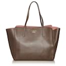 Gucci Brown Swing Leather Tote Bag
