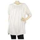See by Chloe White Cotton w. Small Pleats Tunic Top Oversize Blouse size 38 - See by Chloé