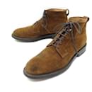 HESCHUNG SHOES PINE ANKLE BOOTS 9.5 43.5 BROWN SUEDE SUEDE BOOTS SHOES - Heschung