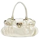 [Used] Salvatore Ferragamo Handbag Shoulder Bag Ladies Gancio White White Gold Leather Salvatore Ferragamo