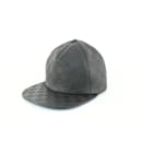 21FW Black x Blue Leather Damier Infini Baseball Cap Hat - Louis Vuitton