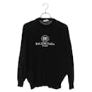 [Used] BALENCIAGA　 Size: 34 [518125 T1468 BB mode embroidery sweater] Logo embroidered drop shoulder knit (black x white) - Balenciaga