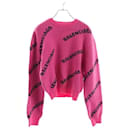 [Used] Balenciaga  All Over Logo Knit Wool Pink Purple Black