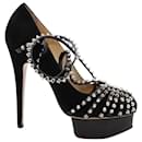 Tacchi Charlotte Olympia Angry Portia in pelle nera