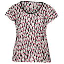 Diane Von Furstenberg Printed Short Sleeve Top in Multicolor Cotton