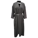 Vince Wrap Dress with Faux Leather Belt in Black Polyester