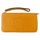 [Used] GUCCI Gucci Soho Mini Clutch Bag Pouch Leather Yellow Bag