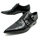 CHRISTIAN DIOR SHOES LOAFERS WITH BEADS 38 BLACK LEATHER + SHOES BOX - Christian Dior