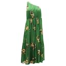 a.l.C. Tenley Flroal One Shoulder Dress in Green Silk - A.L.C