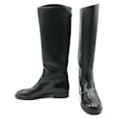 Chanel riding boots in black leather