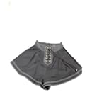 Zimmermann Striped Lace Up Shorts in Black Silk