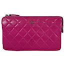 [Used] CHANEL Clutch Bag Second Bag Clutch Wallet Quilting Logo Lambskin Pink - Chanel