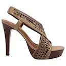 Diane Von Furstenberg Zoe High Platform Sandals in Brown Leather