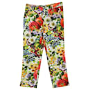 Dolce & Gabbana Pantalon Slim Fit Floral en Coton Multicolore