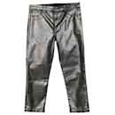 J Brand Ruby High Rise Crop Cigarette Jeans in Galactic Silver Lyocell