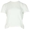 Thom Browne T-shirt décontracté à rayures au centre du dos en piqué en coton blanc