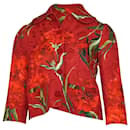 Jaqueta de brocado metalizado floral Dolce & Gabbana em algodão vermelho