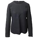 Marni Long Sleeve Blouse with Stitch Detail in Black Wool