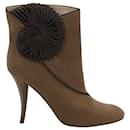 Stella McCartney Suedette Seashell Ankle Boots em camurça marrom - Stella Mc Cartney