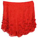 Jenny Packham Embellished Shorts in Red Lace