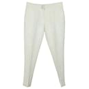 Dolce & Gabbana Floral Jacquard Trousers in Ivory Cotton
