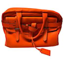 Reed Krakoff Boxer Tote Bag aus orangefarbenem Kalbsleder Leder