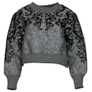 Dolce & Gabbana Besticktes Rundhals-Sweatshirt aus grauem Polyester