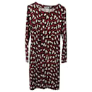 Diane Von Furstenberg Archive Leopard Print Bandage Dress in Burgundy Silk