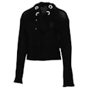 Joseph Lace-Up Sweater in Black Cashmere