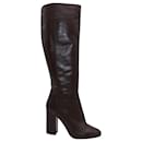 Tabitha Simmons Sophie Knee High Boots in Brown Calfskin Leather