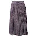 Claudie Pierlot Paisley Print Pleated Midi Skirt in Purple Polyester