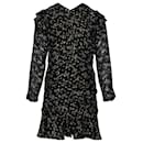 Veronica Beard Parc Ruched Floral Dress in Black Print Silk