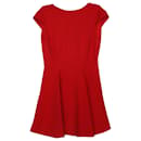Miu Miu Backless Godet Dress in Red Viscose
