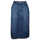 Alexa Chung Denim Midi Skirt in Blue Cotton - Autre Marque